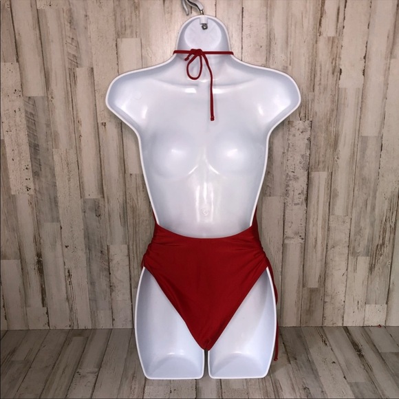 Aerie Deep Orange Backless One-Piece Swimsuit - Picture 4 of 6